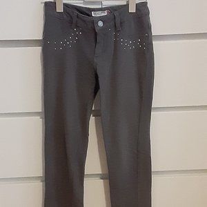 Rebelette grey studded knit jeans girls size 10 - cotton/ stretch